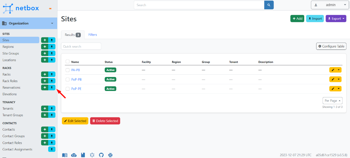 **Figura 1**: ao clicar no ícone importação é possivel fazer o upload do arquivo CSV.